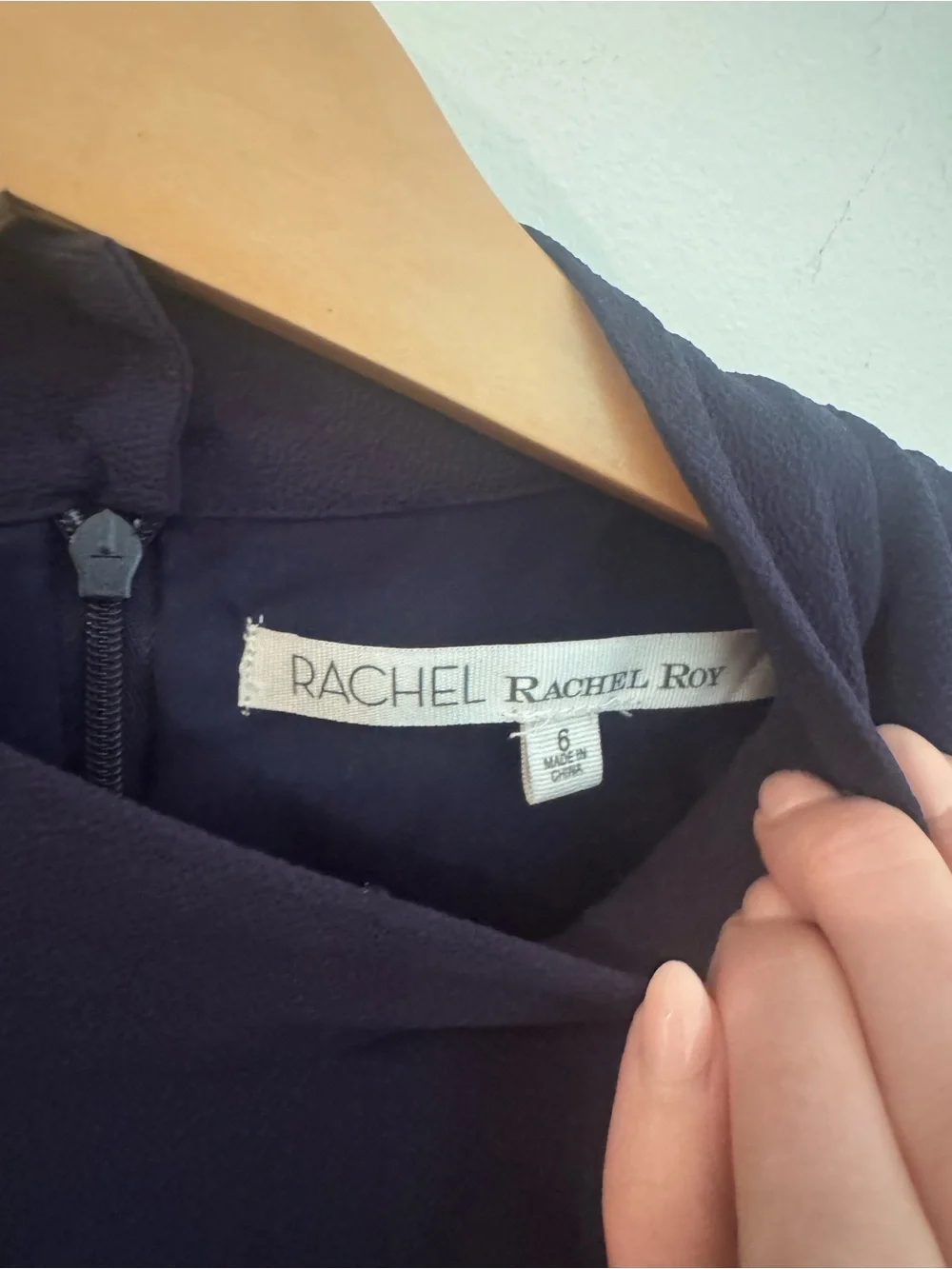 Rachel Roy Navy High-Neck Long Sleeve Dress size 6